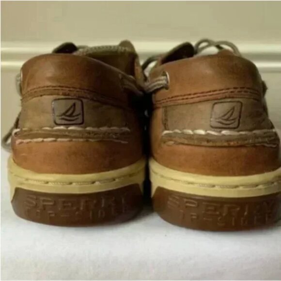 Sperry Men's Tan Billfish 3-Eye Leather Boat Shoe Size 9 - Picture 5 of 7